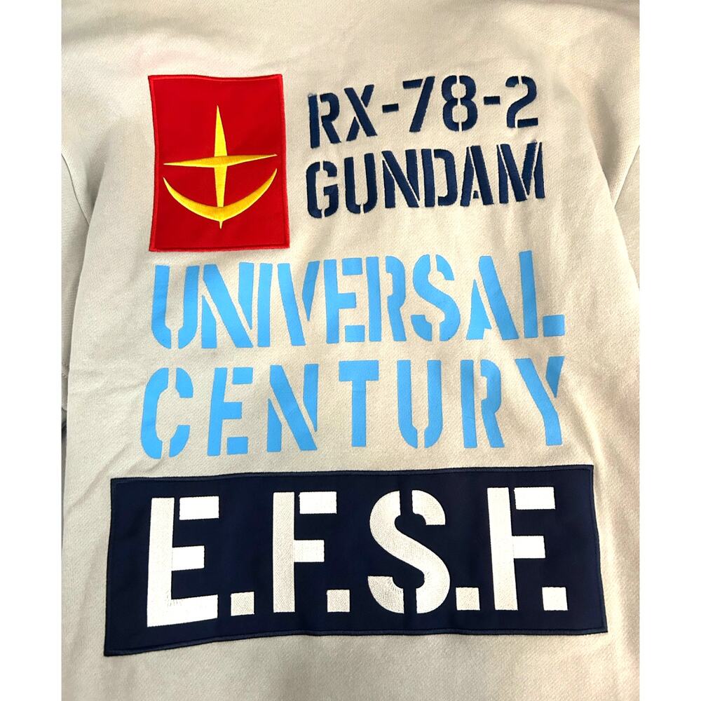ATSUKO GUNDAM Mobile Suite Hoodie NEW Light Gray Graphic Size S